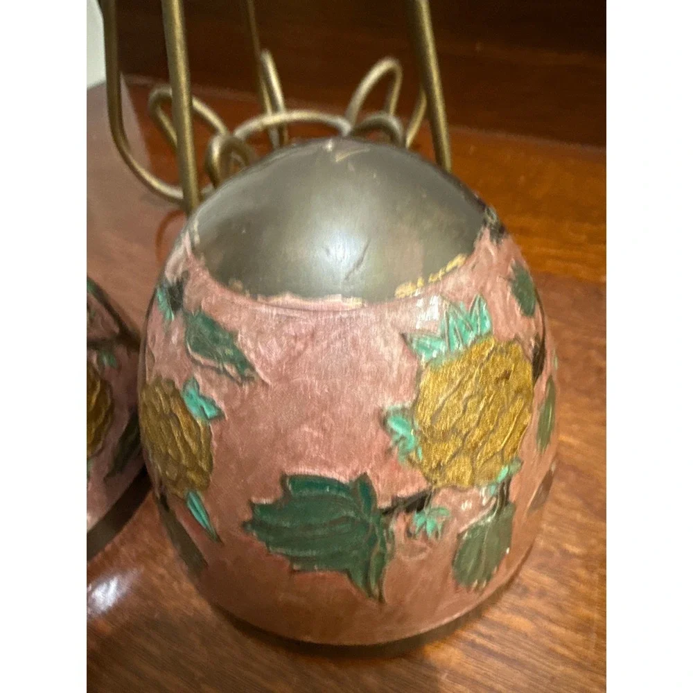 Enamel‎ Painted Large Brass Egg Trinket Box with Stand 8